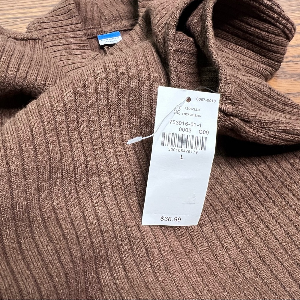 Old Navy Sleeveless Mock-Neck Rib-Knit Mini Shift Dress in Brown size Large - Picture 6 of 8